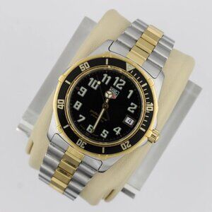 Tag Heuer WM1120.BB0314 Mens 2000 Series Professional Watch Black Gold Silver 8"